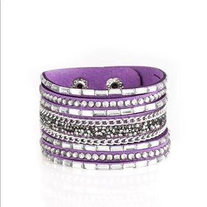 RHINESTONE RUMBLE - PURPLE WRAP BRACELET